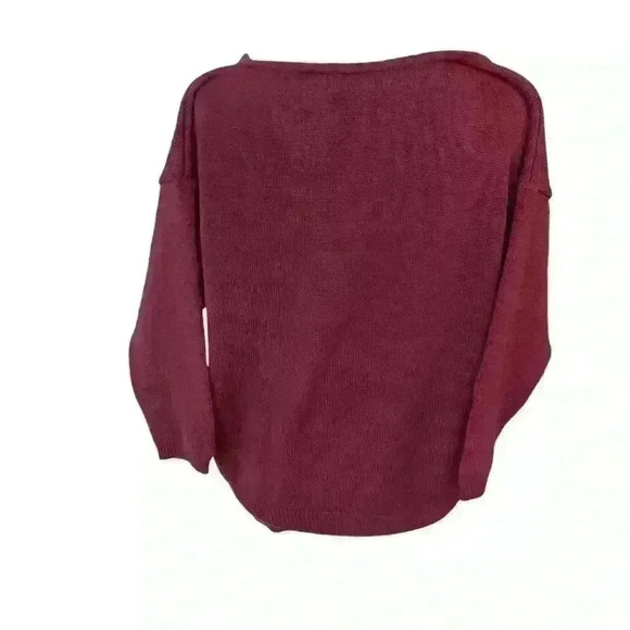 Vintage Evan Picone Turkish Wool Sweater Size L Eggplant/Plum 3/4 Sleeves Fall - Picture 3 of 8